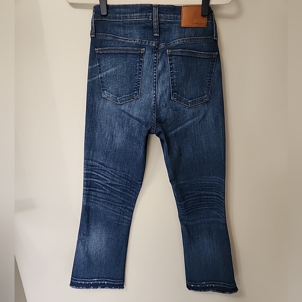 J. Crew Jeans Womens 27 Billie Demi Boot Crop High Rise Stretch Fringe Hem Denim - Picture 16 of 16
